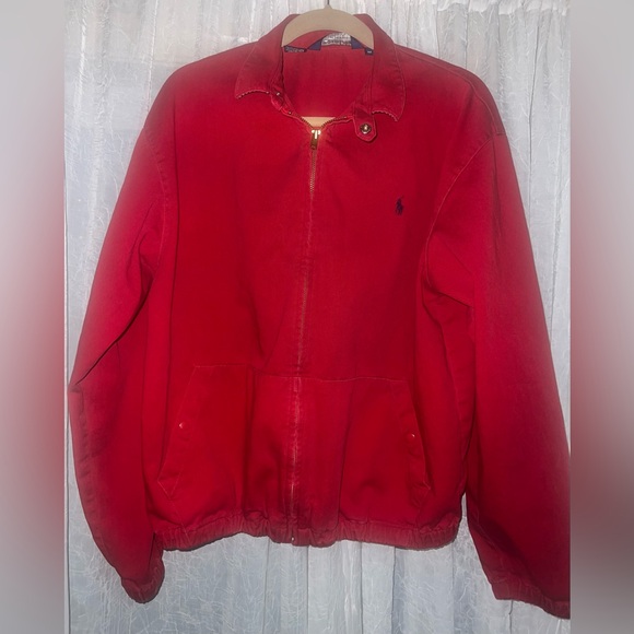 Polo Ralph Lauren Other - Vintage 80s Polo Ralph Lauren Red Harrington Jacket Embroidered Pony Size M RARE